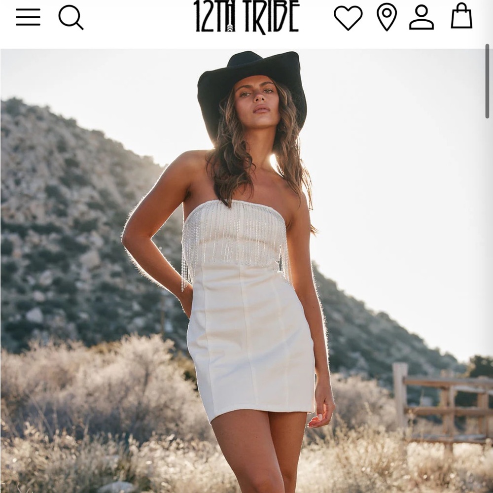 12th Tribe Strapless White Mini Dress